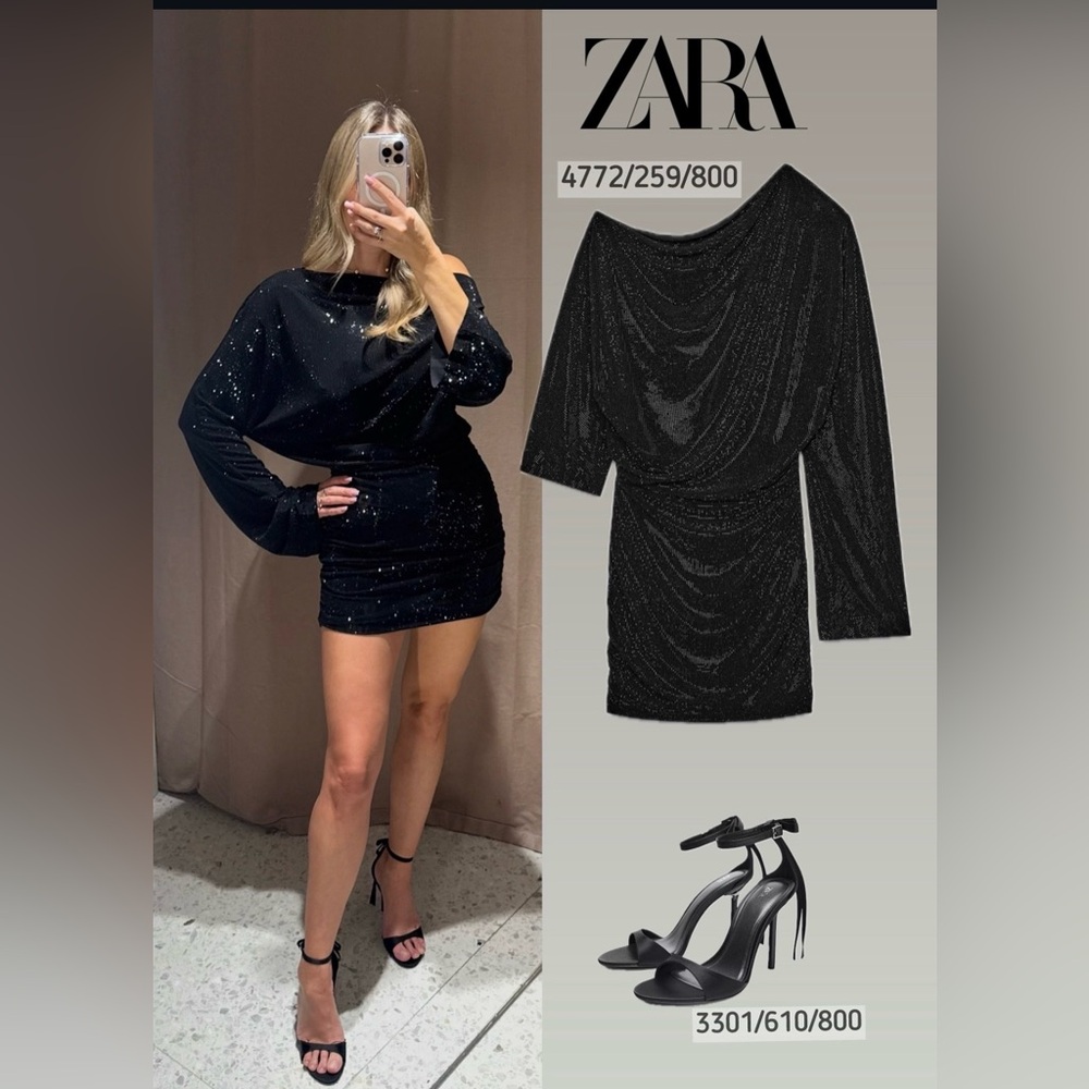 Spectacular Zara flattering Black beaded
One-Shoulder BK Dress. NWT video